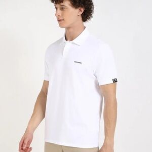 CALVIN KLEIN WHITE POLO T-SHIRT